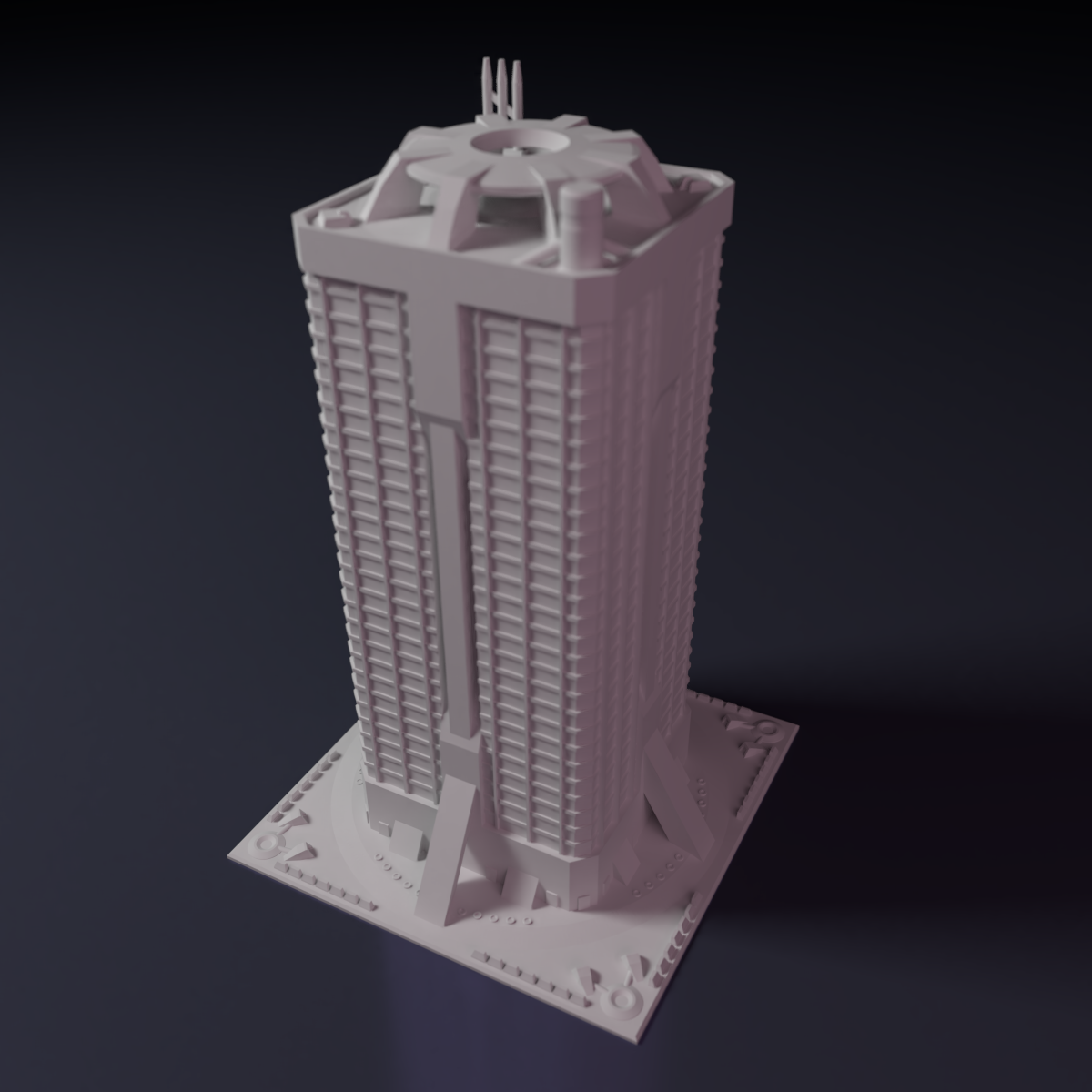 Apartmant-block-1.png 3D file Apartment block - Building - For board games like Monsterpocalypse・3D print design to download, Rayjunx