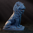 sitting-Lion-3D-Printable-02.png Lion sitting 3D printable for decoration and Tabletop