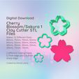 Cover-7.png Clay Cutter STL File - Cherry Blossom Sakura 1  - Earring Digital File Download- 15 sizes and 2 Earring Cutter Versions, cookie cutter