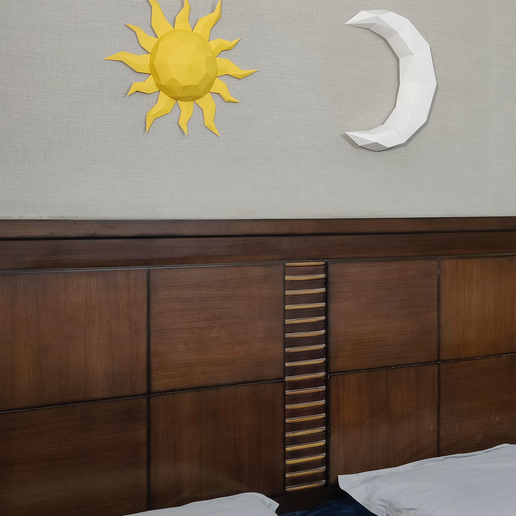 ☀️ DIY Sun & Moon Papercraft Template (3D Celestial Wall Art)・ 3D File ...