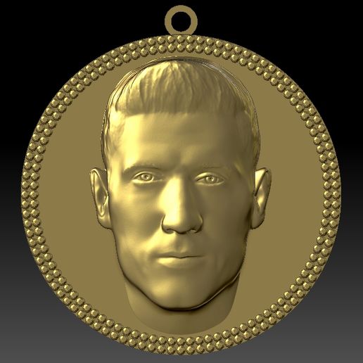 21.jpg Download OBJ file Robert Lewandowski medallion pendant 3D printing ready stl obj • 3D printable model, PrintedReality