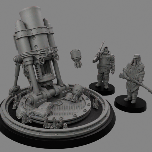 Sedivalle - Oragaux Artilleur - rotary mortar (PRESUPPORTED) 3D model