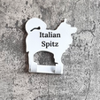51-Italian-Spitz-white-hook-with-name.png Italian Sitz dog lead hook