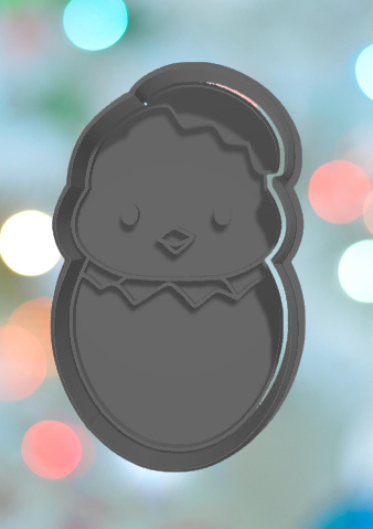 Chick in Egg  with Eggshell Cookie Cutter