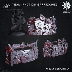 kt-bar-orks-1A.jpg 3D file Orks Faction Barricades for Wh40k Kill team (Kommando + Greenskins))・3D printable design to download