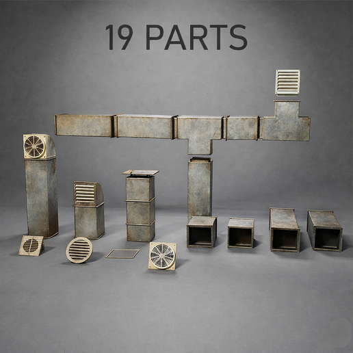 Ventilation shaft set modular 1:35 / Luftschächte / gitter 1 35