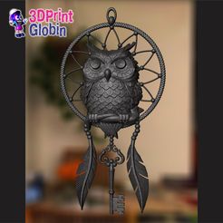 4.jpg STL file Owl dream Catcher (Dream Catcher)・Design to download and 3D print