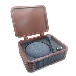 IMG_3961.jpg Google Home Holder Nest Mini Stand Home Mini Case Cool Record Player Turntable Gift Wood Vintage Decor Theme Smart Speaker Case Retro Gift