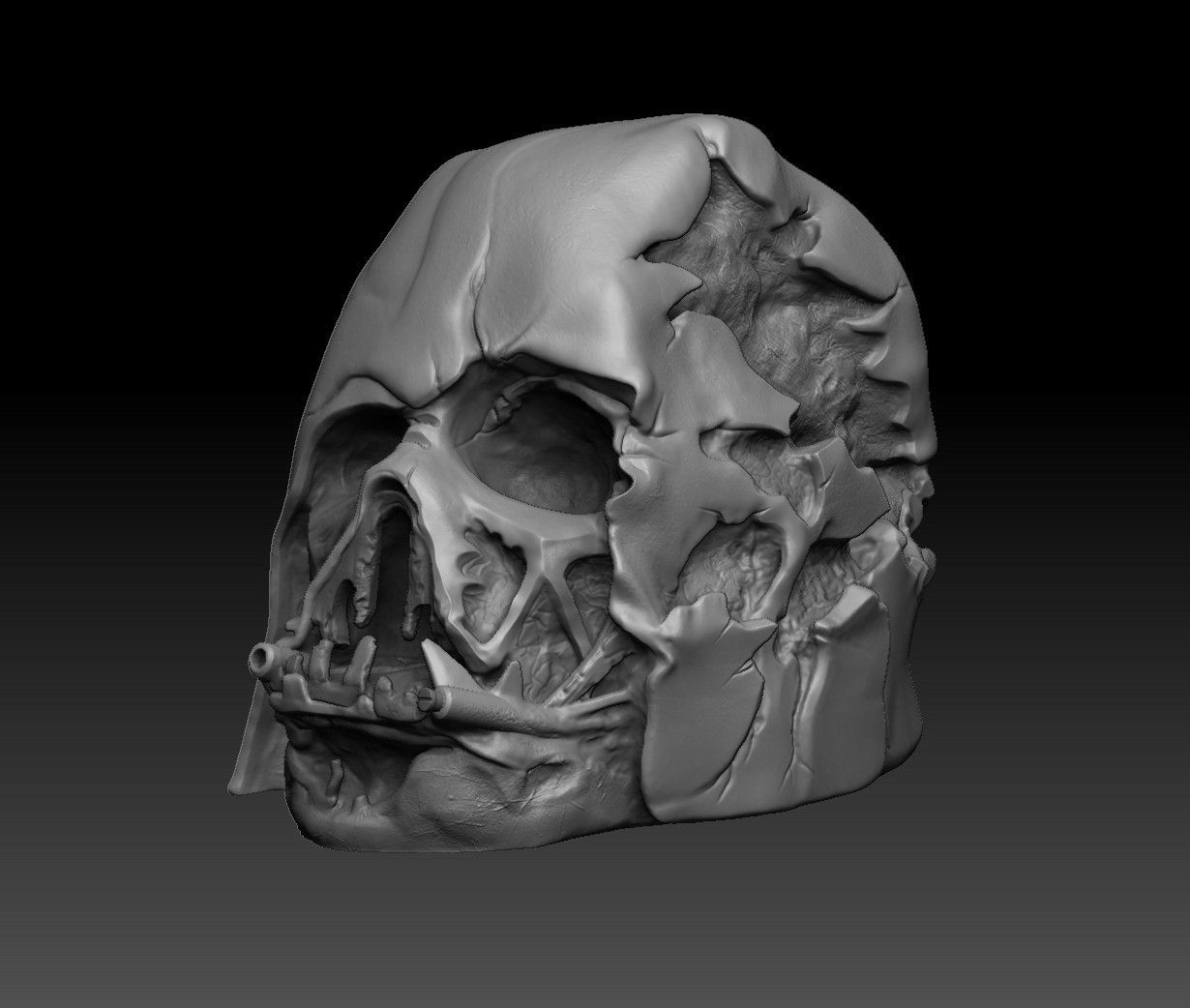 DV_Melted_Mask_19.jpg Archivo STL gratuito Darth Vader Melted Mask・Objeto para descargar e imprimir en 3D, diegoripp