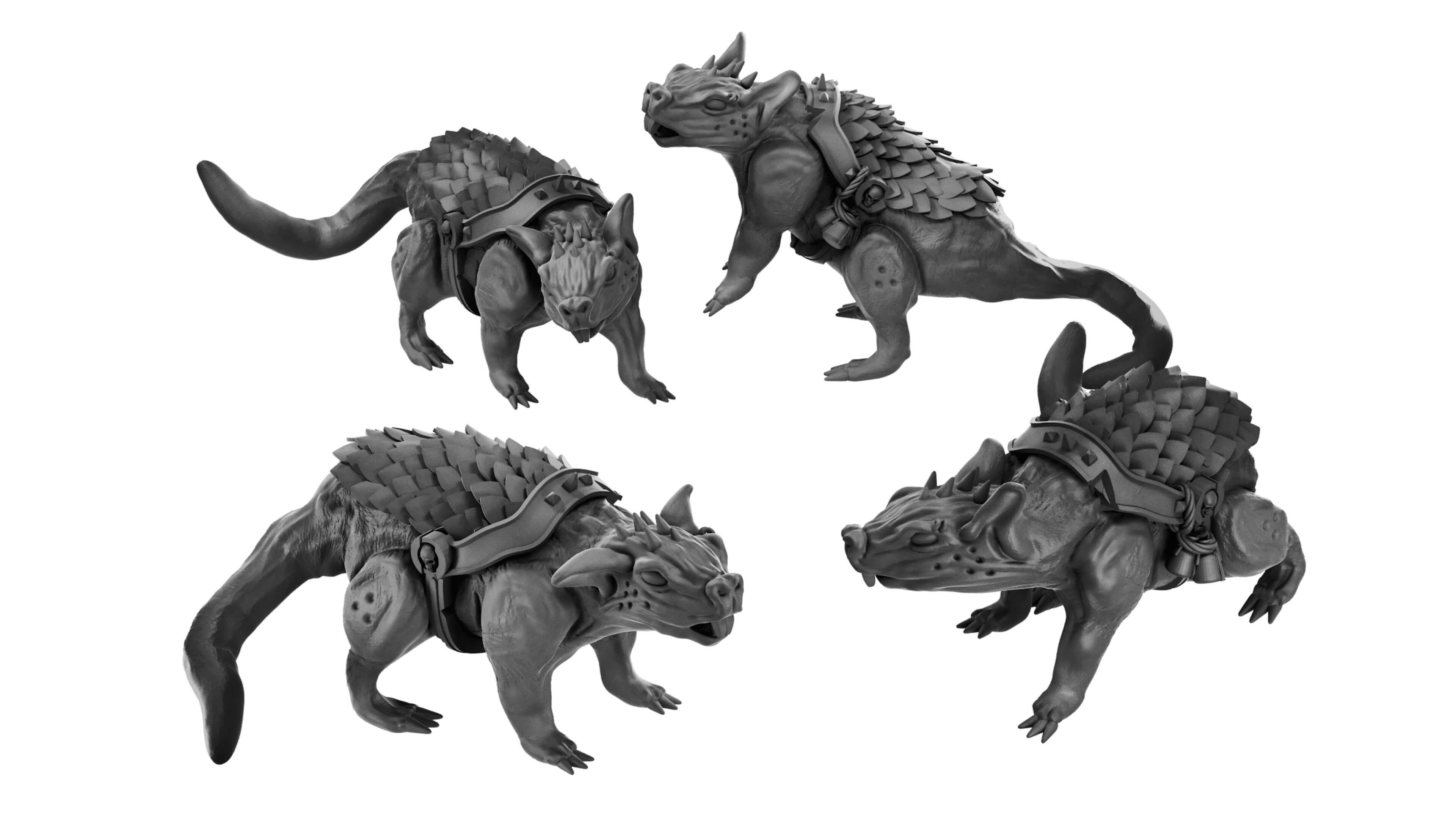 Download file dnd Giant Dire Rats (resin miniatures) • 3D print ...