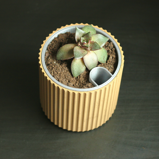 SELF WATERING PLANTER READY TO BE PRINTED IN WOOD PLA - 3D model önizlemesi