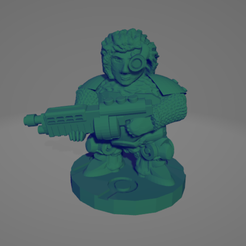 Female-Space-Dwarf-With-Shotgun.png STL file Female Space Dwarf With Shotgun・3D print design to download, Ellie_Valkyrie