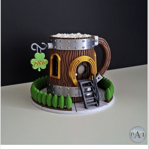 ILLUMINATED FAIRY HOUSE - ST-PATRICK'S BEER MUG!