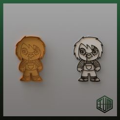PACK-CHUKY-LLAVERO-CORTADOR-DE-GALLETAS.jpg STL file KEYCHAIN + COOKIE CUTTER PACK CHUCKY - HALLOWEEN 2K23・3D printing template to download