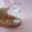 Miniature-Furniture,-Lem-Pistol-Swivel-Stool-4.png Miniatura LEM Piston Stool, LEM Bar Stool Silla para 1:12 DOLLHOUSE