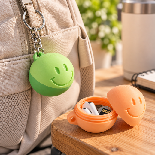 Smiley Face Secret Storage Keychain