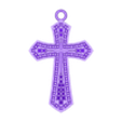 CRUZ DE PLATA EMPEDRADA.obj CRUZ DIAMANTADA Diamond-patterned cross