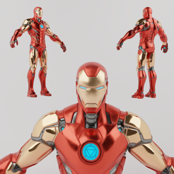 Portada.png OBJ file Iron Man Lowpoly Rigged・3D print model to download