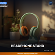 00_enhanced_hero.png Minimalist Headphone Stand, Curved Hook, Stable Base, - 3D Printable STL File