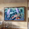 ocean.png Ocean Life 3D STL File for FDM Printing - Layered Sea Wall Art with Shark, Dolphin and Jellyfish - Underwater Relief Sculpture for DIY 3D Print