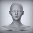 300.20.jpg 12 3D Head Face Female Character Women teenager portrait doll 3D Low-poly 3D model