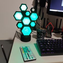 5.jpg Fichier STL gratuit Lampe bougie hexagonale LED RGB - lampe bougie hexagonale LED RGB #LAMPSXCULTS・Design pour imprimante 3D à télécharger