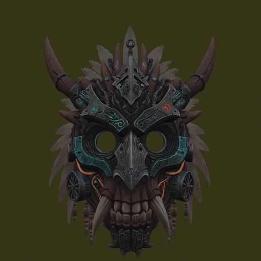 CYBER-TOTEM: Post-Apocalyptic Shaman's Mask