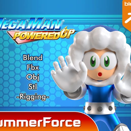 ⬆️ Iceman Megaman Powered up・ STL File for 3D printing・Cults