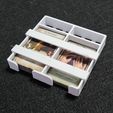 20220331_074835_2a.jpg Board Game Small Card Tray (small, discard, dual) with Clip (Mansions of Madness sized cards)
