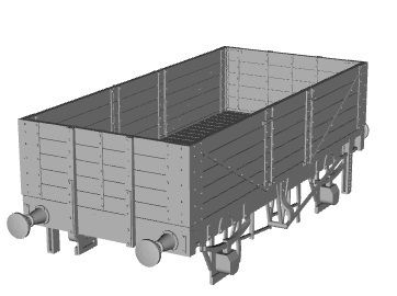 Metropolitan Railway 16ft High Sided open goods wagons conv 1/87 scale 3D model