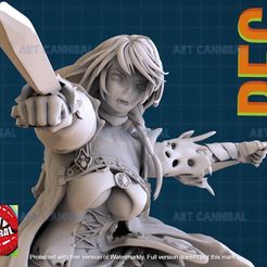 Model3.jpg Female Demon cursed Pirate Assassin Character statue jrpg anime 3D print model