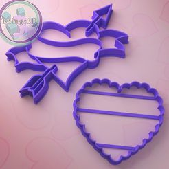 hearts22.jpg STL file Hearts cookie cutter・3D print design to download, Things3D