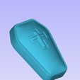 288006410_574459664345961_2837580888520801235_n.jpg Coffin with Cross solid Relief for vacuum Forming, Silicone mold making, soaps, Bath Bomb Molds ect.
