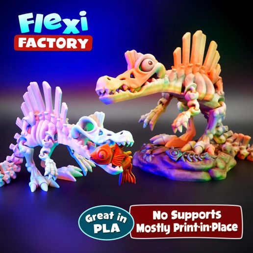 Dan-Sopala-Flexi-Factory-Spinosaurus_8.jpg Flexi Factory Print-in-Place Skeleton Spinosaurus Dinosaur