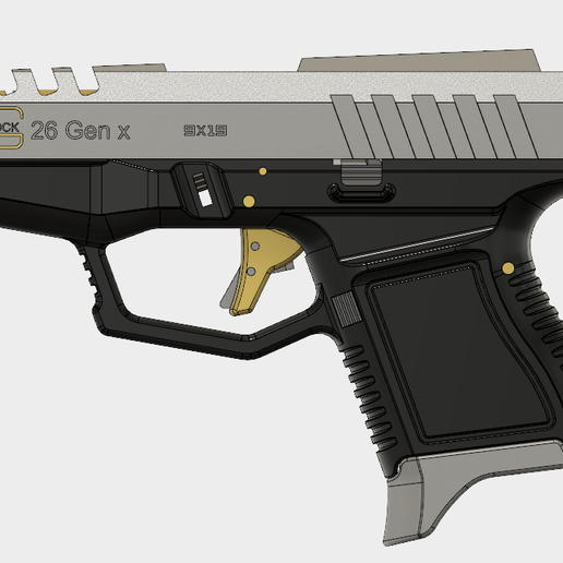 Glock 26 Gen x (1).PNG Download free STL file Glock 26 Gen x • 3D printing design, 3dprintcreation