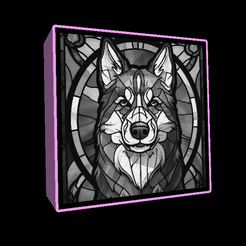 Naamloos.png Lightbox stained glass Husky lithophane