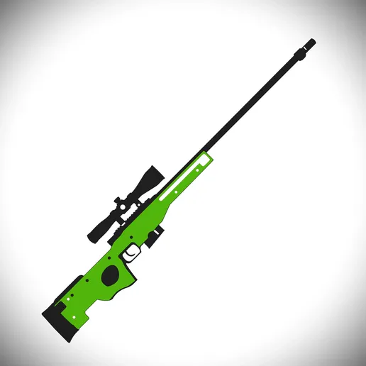 DXF file - Laser Cut L96 AWP Sniper Rifle, 2-Layer Multilayer Wall Art File