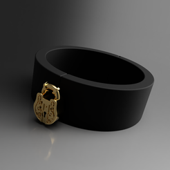 template_swe_collar_clip_2022-Apr-30_12-38-05PM-000_CustomizedView35774453936.png STL file Print in place Swedish style collar with padlock・3D print design to download