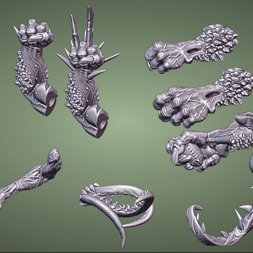 Chaostroll-mutations.png STL file Fantasy Football Mutated Troll - Pre-supported・3D printer design to download, Brutefun