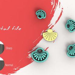 1.jpg Fichier STL Shell G Summer Polymer Clay Cutters | Digital STL File | 4 Sizes | 2 Versions de Cutter・Modèle imprimable en 3D à télécharger