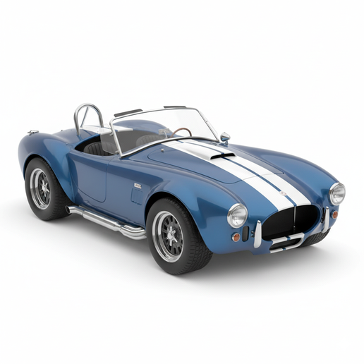 Shelby Cobra 427 JDM car STL, 1990s JDM car STL, futuristic car STL, assembly car STL, time attack car STL, parking lot diorama STL, stance car STL, limousine STL, snap fit car STL, vintage car STL, 1900s car STL, 1:24 car STL, 1:32 car STL, engine bay ST