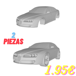 2-piezas.png Archivo STL 2 PIEZAS ALFA ROMEO 159 COMPLETO Y CARROCERIA・Objeto imprimible en 3D para descargar