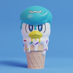 ice-cream-quaxly.jpg Файл STL Покемон - мороженое Кваксли・Модель 3D-принтера для загрузки