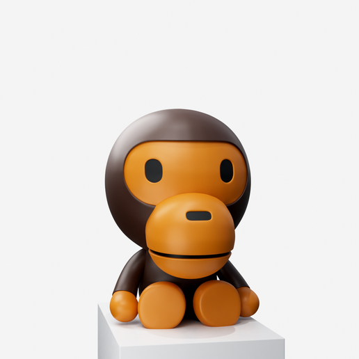 A BATHING APE BABY MILO STOOL 椅子 👶 BAPE BABY MILO SEATED AND SLEEPING・ STL File for 3D printing