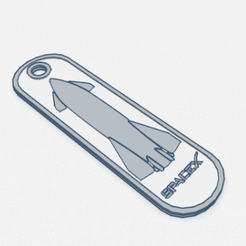 2.png STL file Starship keychain・3D print design to download