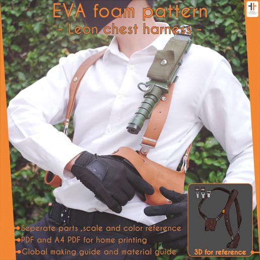 Leon chest harness costume - Resident evil 4 (REMAKE) | Cosplay PDF pattern & Template