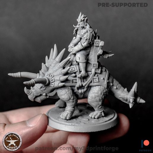 Tribe Troll Leader on Dinosaur 3D model
