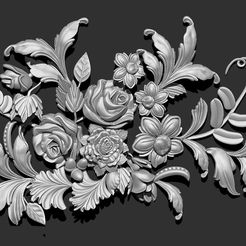 2ZBrush-Document.jpg wall relief flowers - decoration