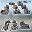 4.jpg Set of eight damaged modern military bunkers with heavy artillery blockhouse (38) - Modern WW2 WW1 World War Diaroma Wargaming RPG Mini Hobby