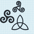 trinity-simple-set.png Triquetra symbol, Holy Trinity or triskelion, Celtic symbol of eternity, Trinity symbol keychain, spiritual wall art decor, fridge magnet, pendant, SET of 3 pcs